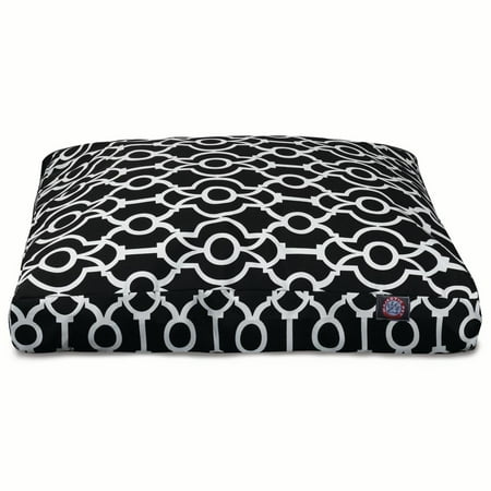 Majestic Pet | Athens Rectangle Pet Bed For Dogs, Removable Cover, Black, Large