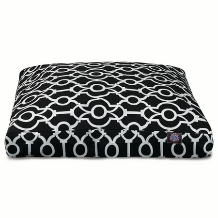 Majestic Pet | Athens Rectangle Pet Bed For Dogs, Removable Cover, Black, Medium