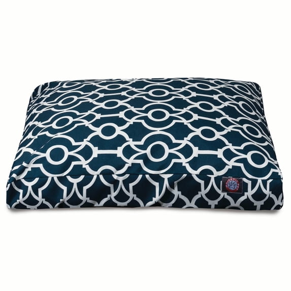 Majestic Pet | Athens Rectangle Pet Bed For Dogs, Removable Cover, Navy, Large