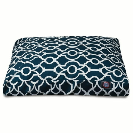 Majestic Pet | Athens Rectangle Pet Bed For Dogs, Removable Cover, Navy, Small