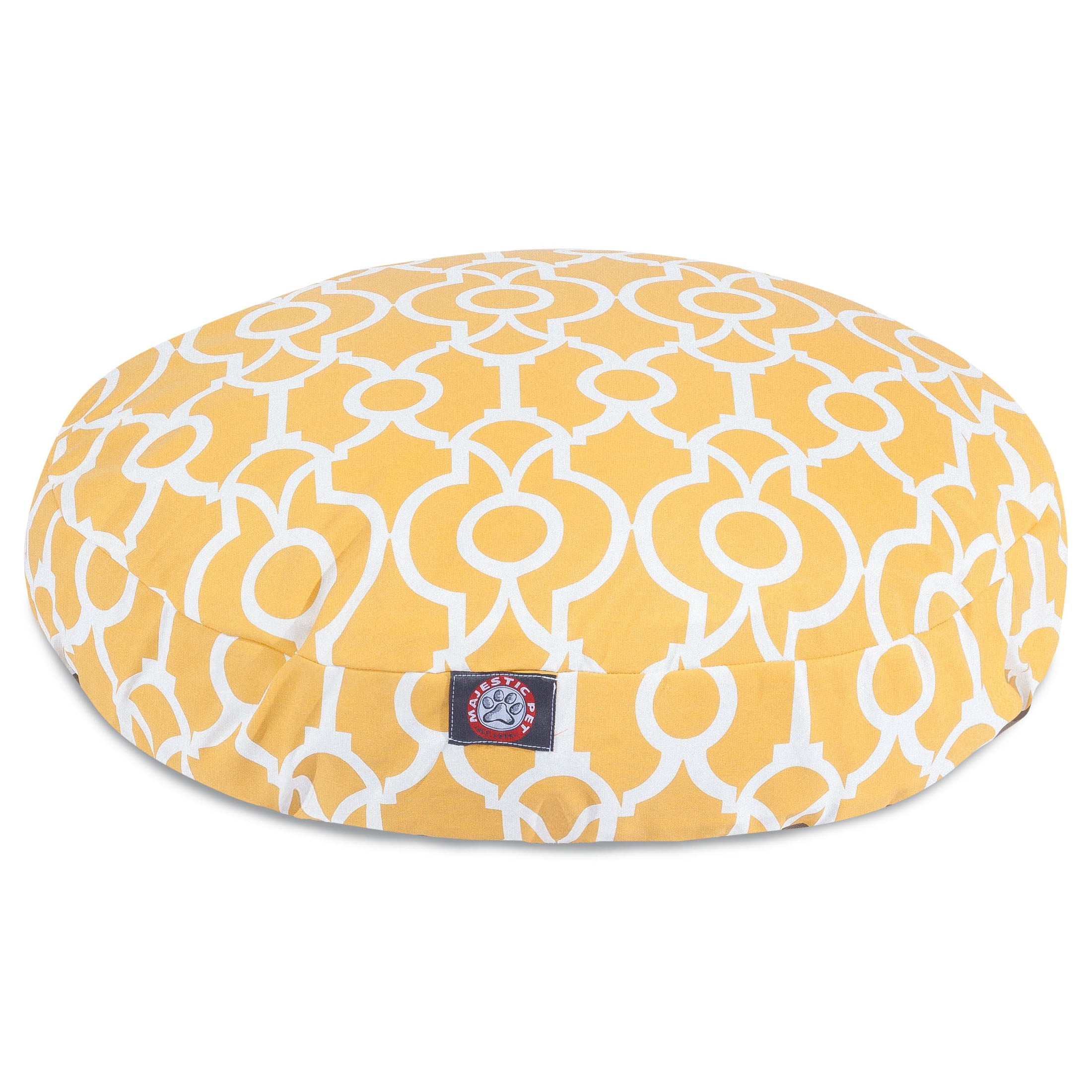 Majestic Pet Athens Round Dog Bed Treated Polyester Removable Cover Citrus Medium 36 x 36 x 5
