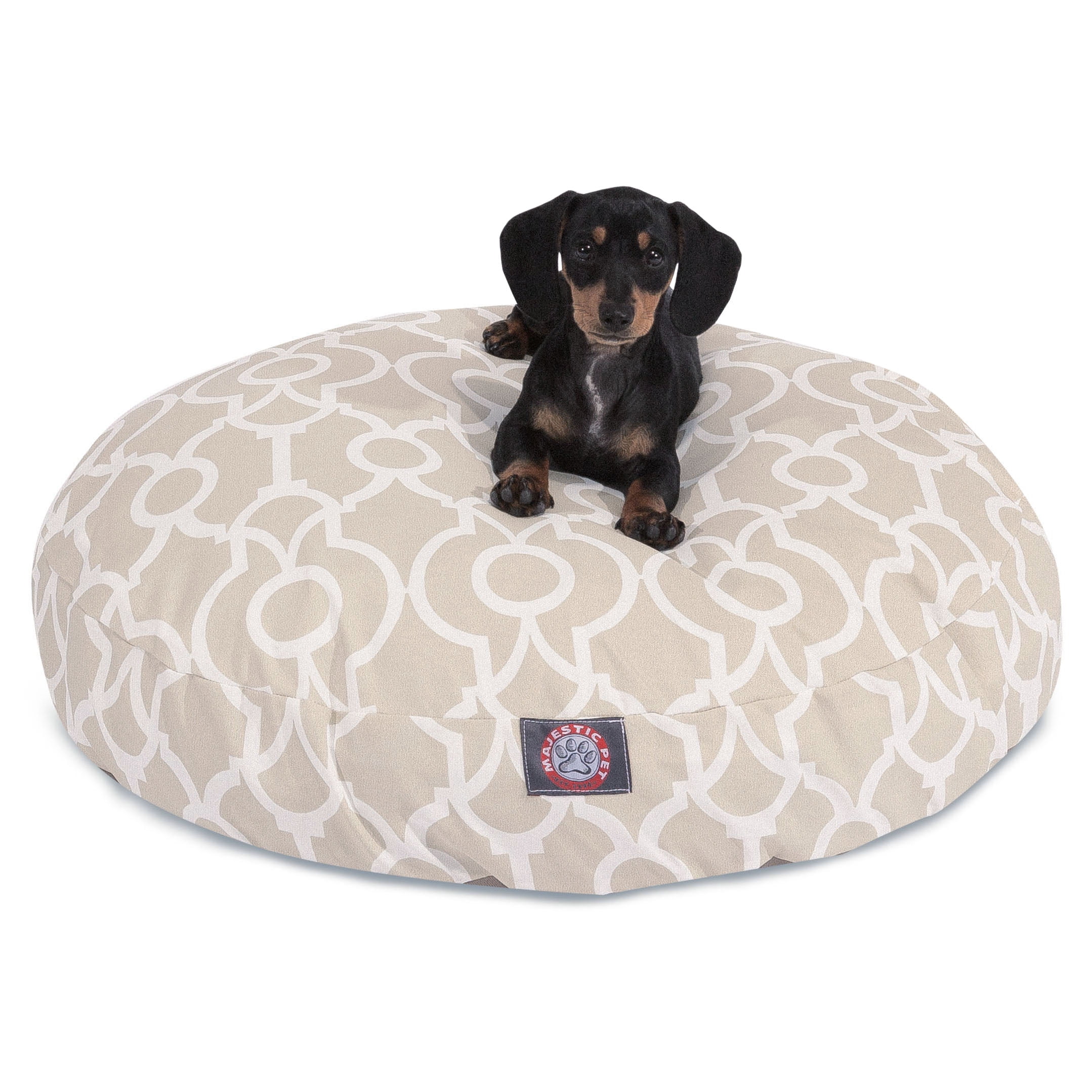 Majestic Pet Athens Round Dog Bed Treated Polyester Removable Cover Sand Small 30 x 30 x 4