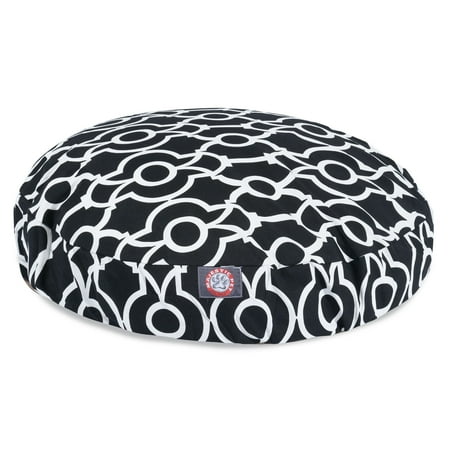 Majestic Pet | Athens Round Pet Bed For Dogs, Removable Cover, Black, Medium