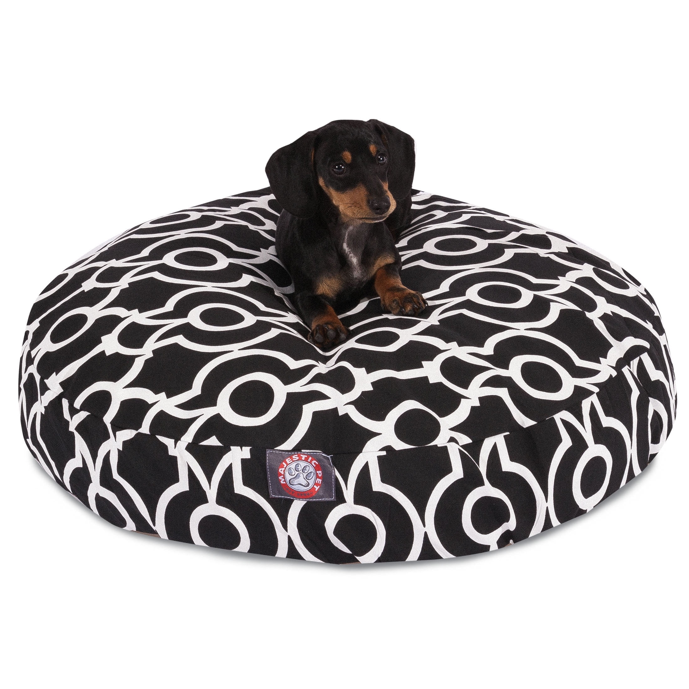 Majestic Pet | Athens Round Pet Bed For Dogs, Removable Cover, Black, Small