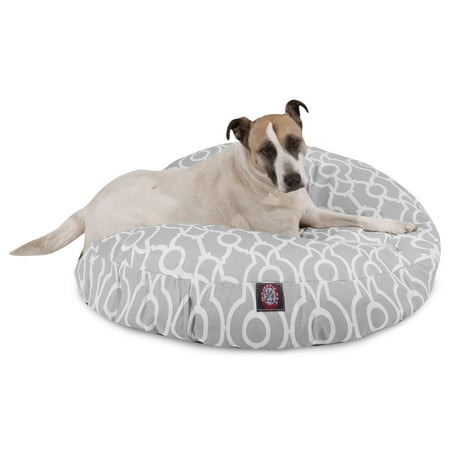 Majestic Pet Athens Round Dog Bed Treated Polyester Removable Cover Gray Large 42 x 42 x 5