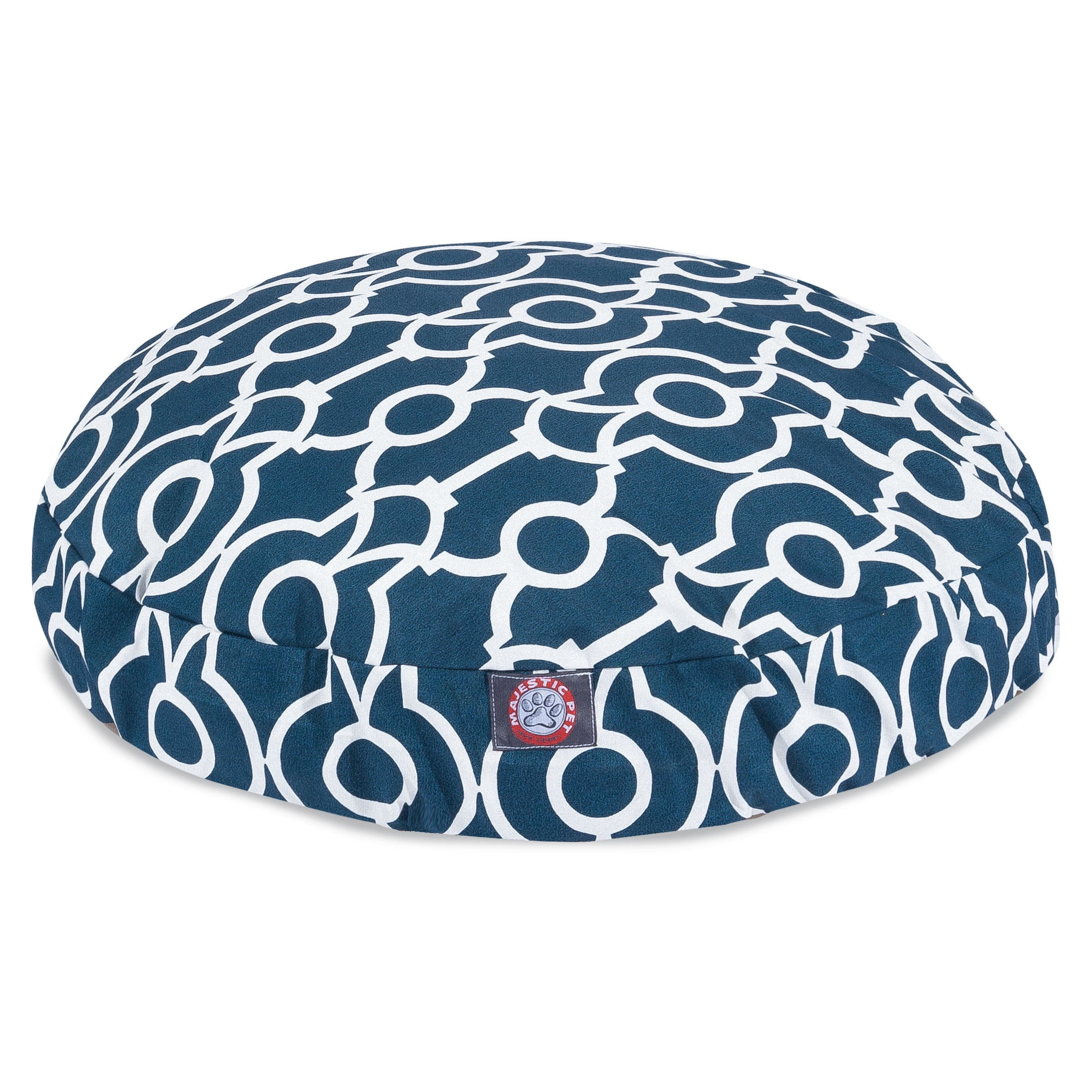 Majestic Pet | Athens Round Pet Bed For Dogs, Removable Cover, Navy, Large