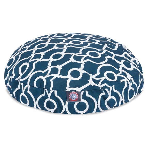 Majestic Pet | Athens Round Pet Bed For Dogs, Removable Cover, Navy, Large