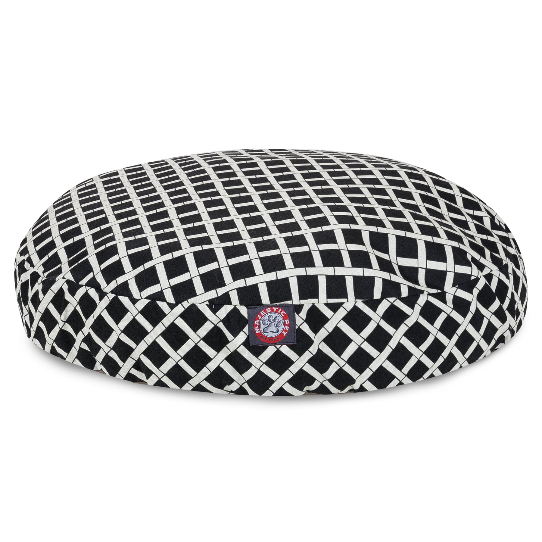 Majestic Pet | Bamboo Round Pet Bed For Dogs, Removable Cover, Black, Small