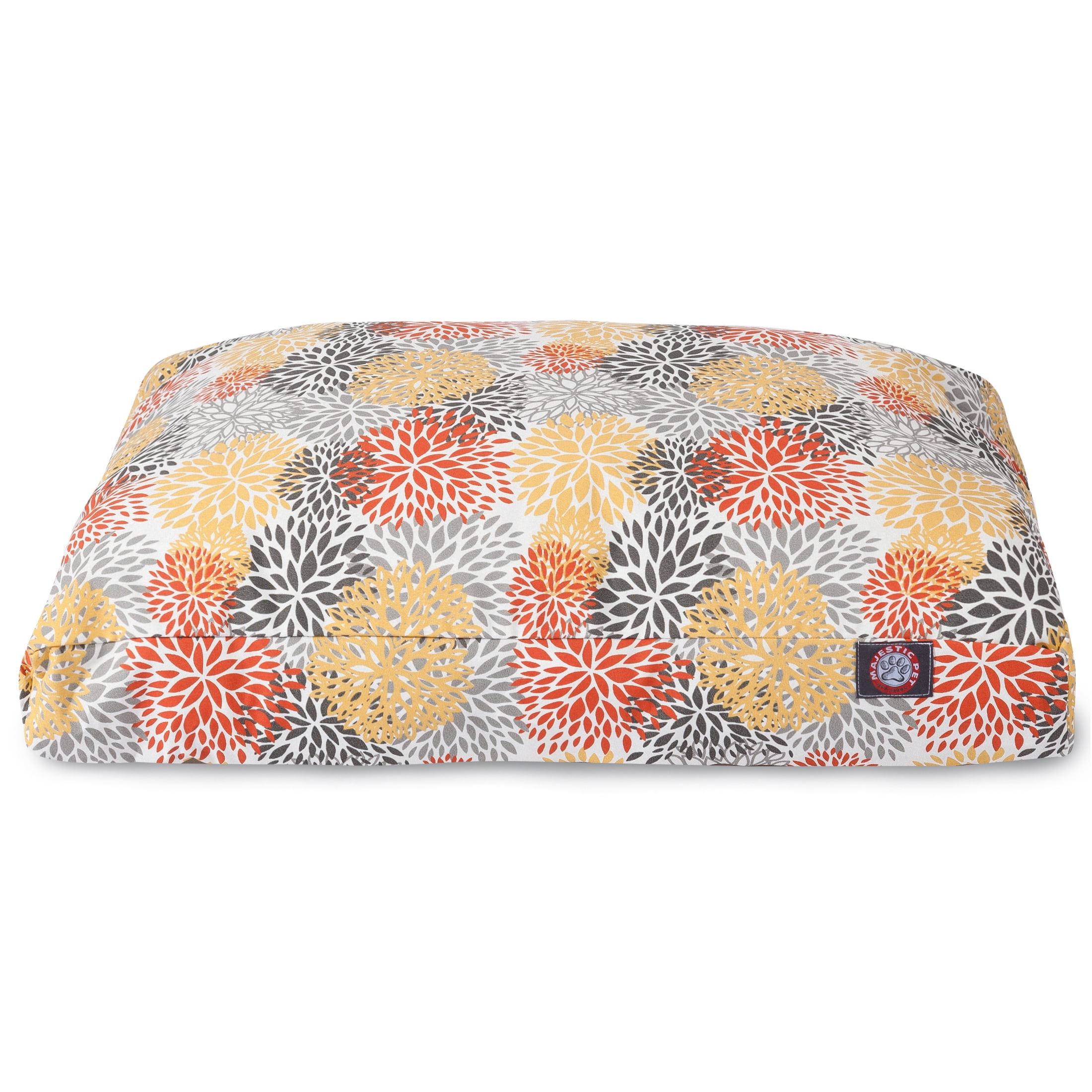 Majestic Pet | Blooms Rectangle Pet Bed For Dogs, Removable Cover, Citrus, Extra Large