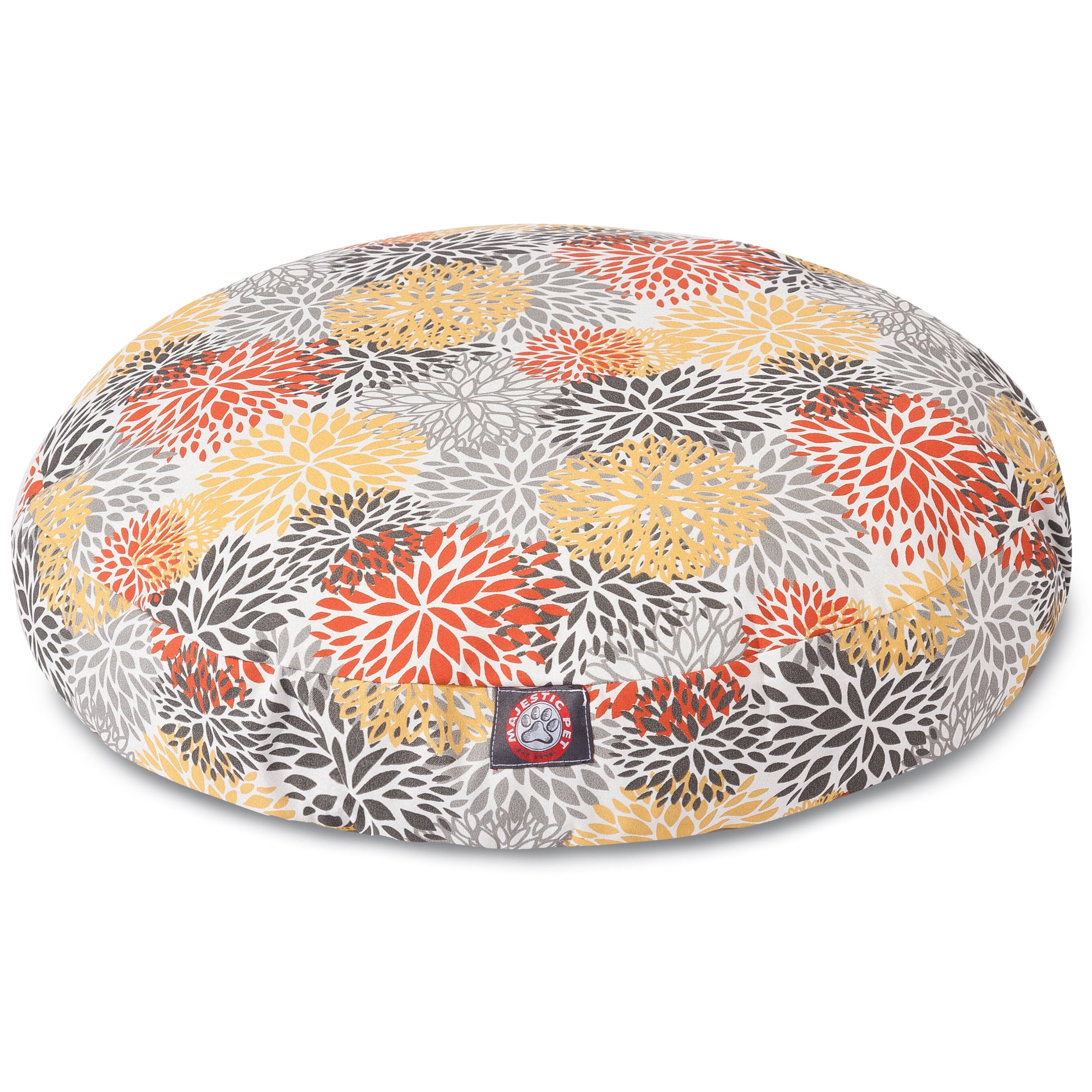 Majestic Pet | Blooms Round Pet Bed For Dogs, Removable Cover, Citrus, Medium