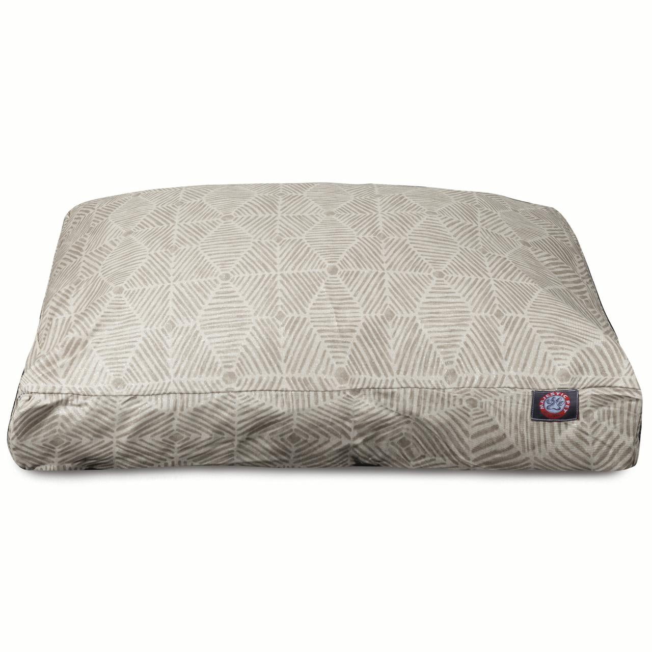 Majestic Pet Charlie Rectangle Dog Bed Cotton Twill Removable Cover Beige  Large 44