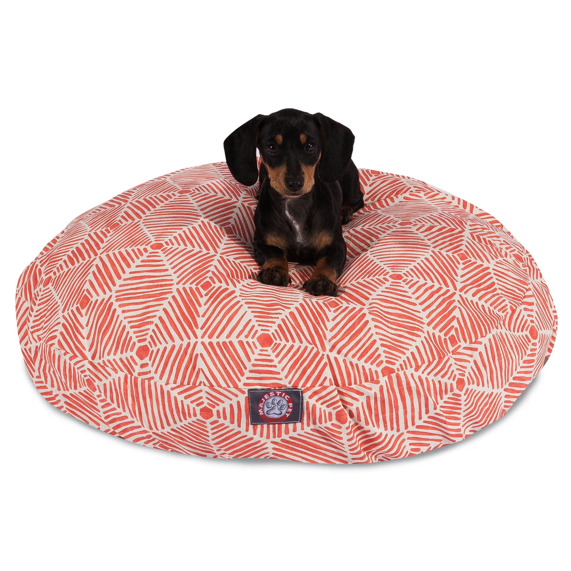 Majestic Pet | Charlie Round Pet Bed For Dogs, Removable Cover, Salmon, Small