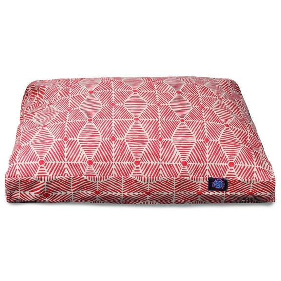 Majestic Pet | Charlie Shredded Memory Foam Rectangle Pet Bed For Dogs, Removable Cover, Salmon, Medium