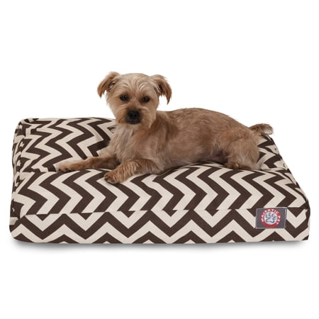 Majestic Pet | Chevron Rectangle Pet Bed For Dogs, Removable Cover, Chocolate, Small