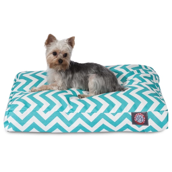 Majestic Pet | Chevron Rectangle Pet Bed For Dogs, Removable Cover, Teal, Small