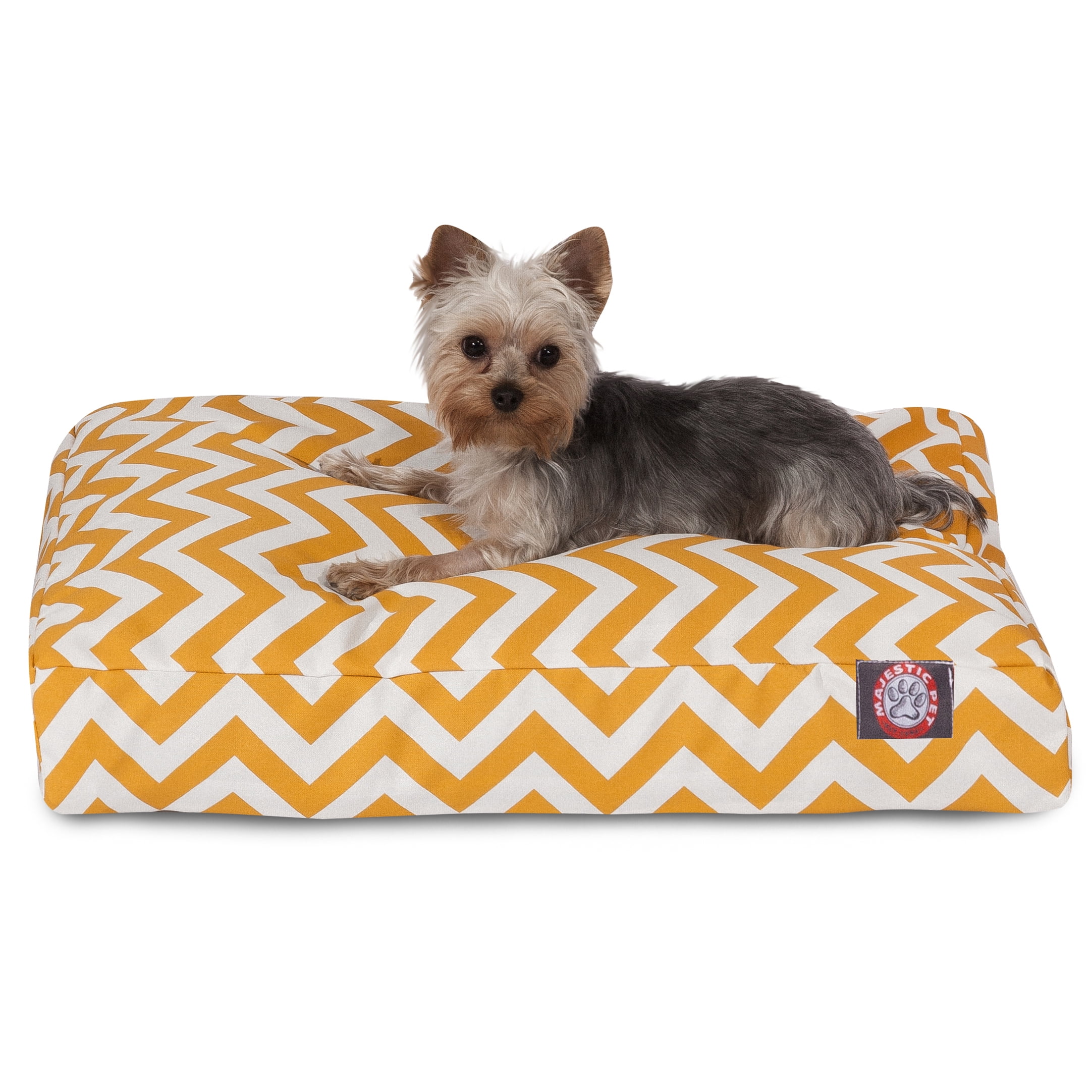 Majestic Pet | Chevron Rectangle Pet Bed For Dogs, Removable Cover, Yellow, Small
