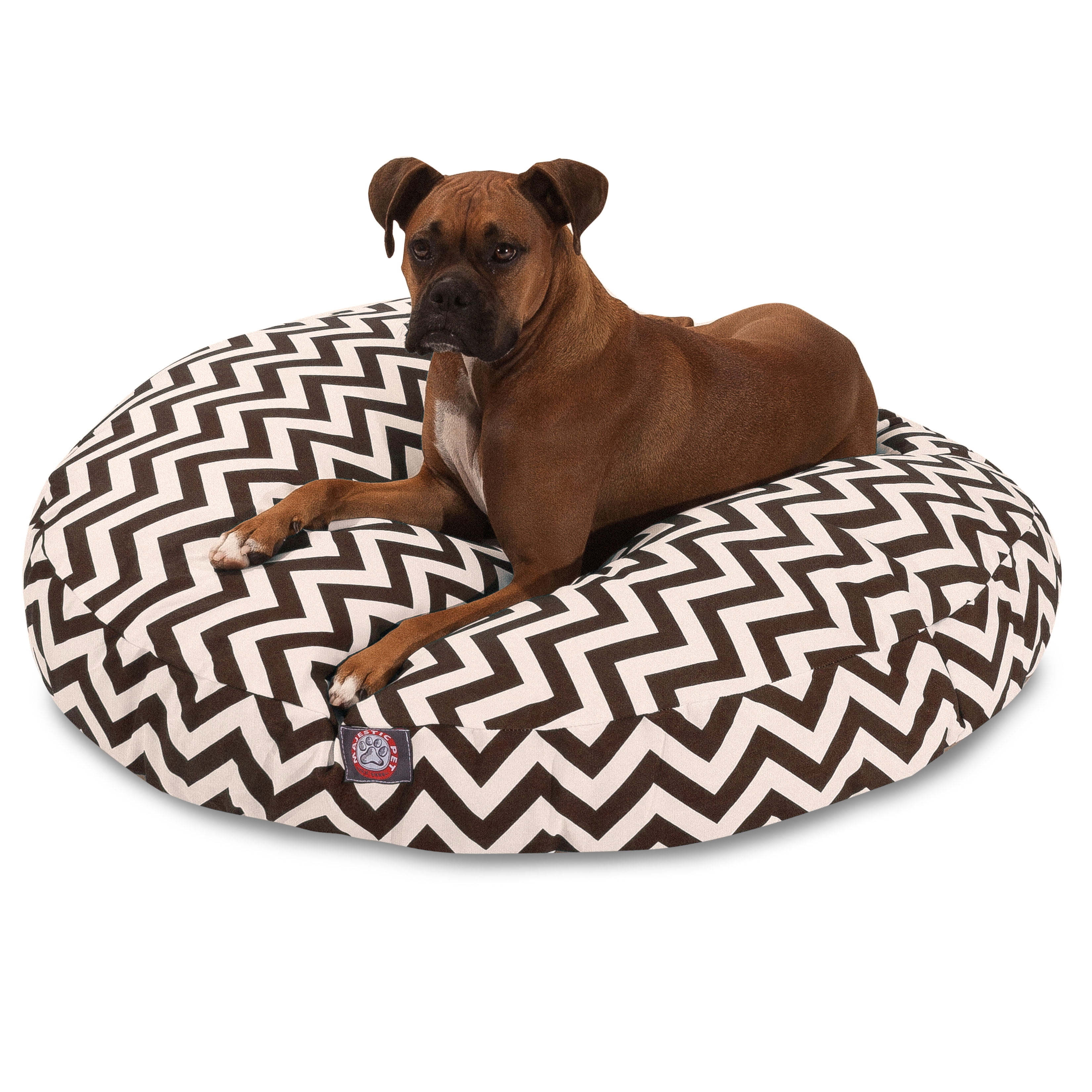 Majestic Pet Chevron Round Dog Bed Treated Polyester Removable