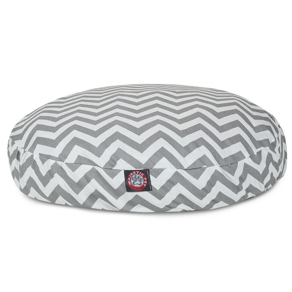 Majestic Pet | Chevron Round Pet Bed For Dogs, Removable Cover, Gray, Medium