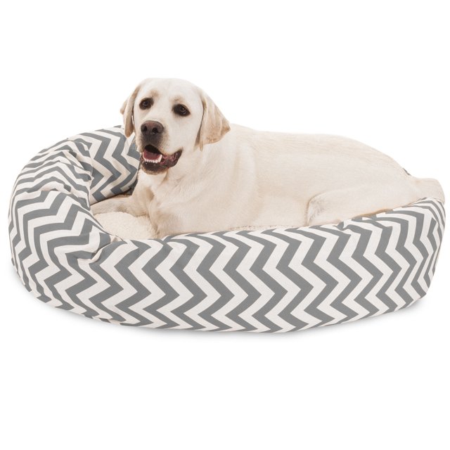 Majestic Pet Chevron Sherpa Bagel Dog Bed