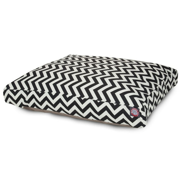 Majestic Pet | Chevron Shredded Memory Foam Rectangle Pet Bed For Dogs, Removable Cover, Black, Medium