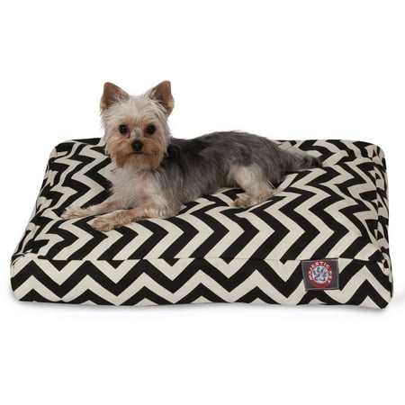 Majestic Pet | Chevron Shredded Memory Foam Rectangle Pet Bed For Dogs, Removable Cover, Black, Small