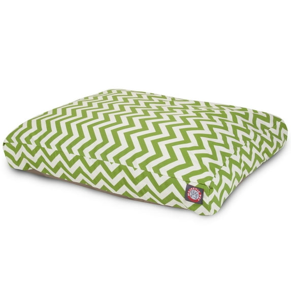 Majestic Pet | Chevron Shredded Memory Foam Rectangle Pet Bed For Dogs, Removable Cover, Sage, Medium
