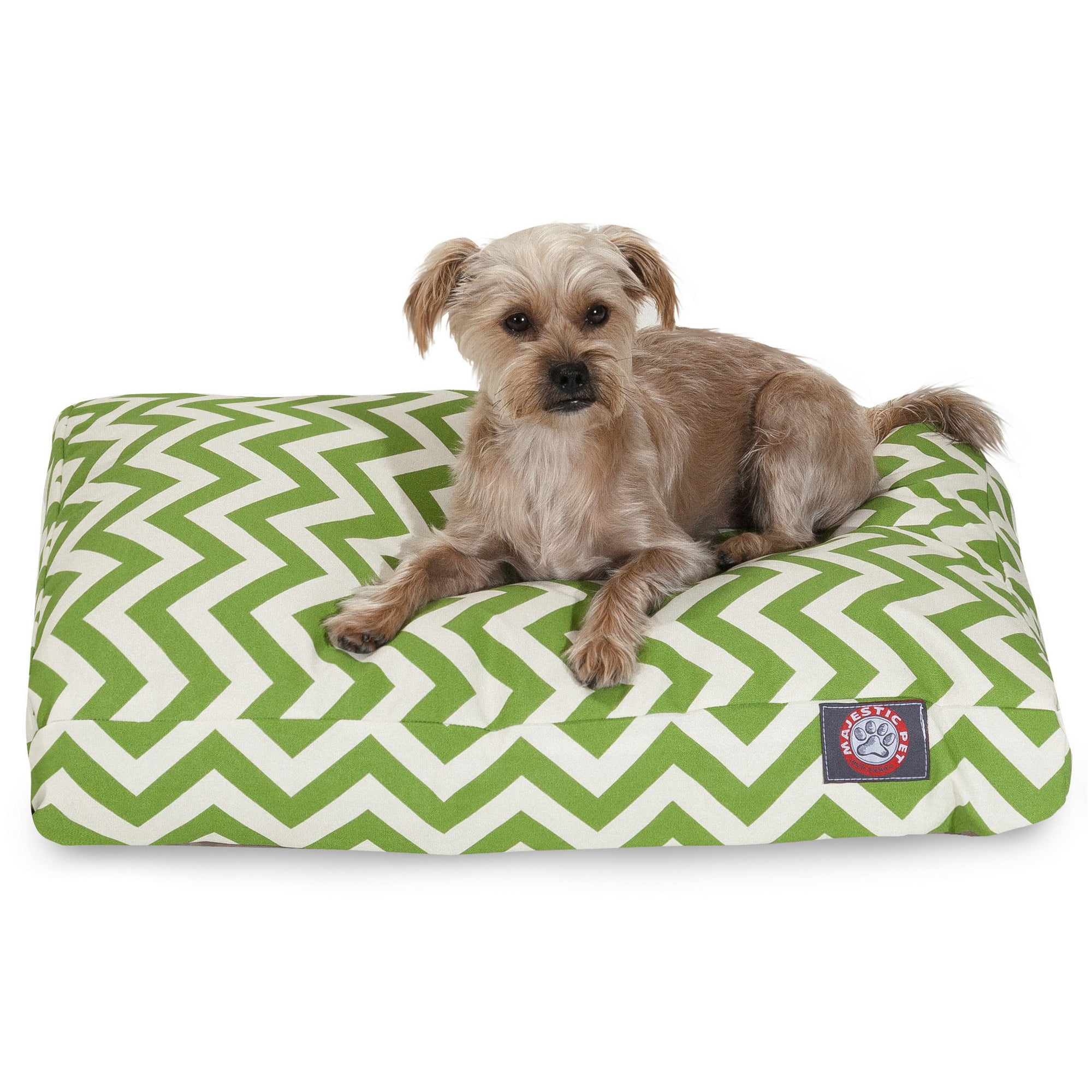 Majestic Pet | Chevron Shredded Memory Foam Rectangle Pet Bed For Dogs, Removable Cover, Sage, Small
