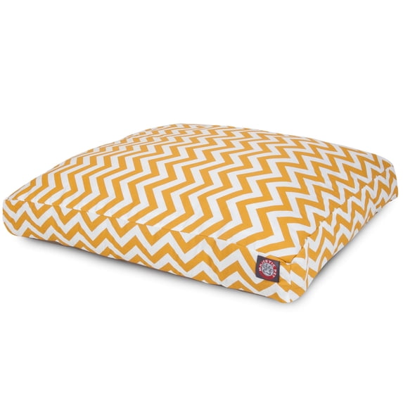 Majestic Pet | Chevron Shredded Memory Foam Rectangle Pet Bed For Dogs, Removable Cover, Yellow, Large