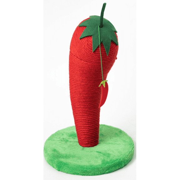 Majestic Pet Chili Pepper Cat Scratching Post with Sisal Surface and Hanging Toy