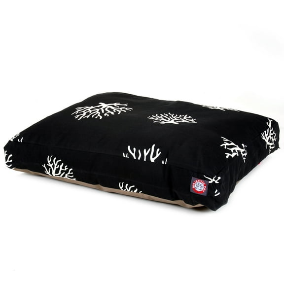 Majestic Pet | Coral Rectangle Pet Bed For Dogs, Removable Cover, Black, Large