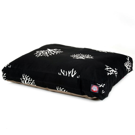Majestic Pet | Coral Rectangle Pet Bed For Dogs, Removable Cover, Black, Medium