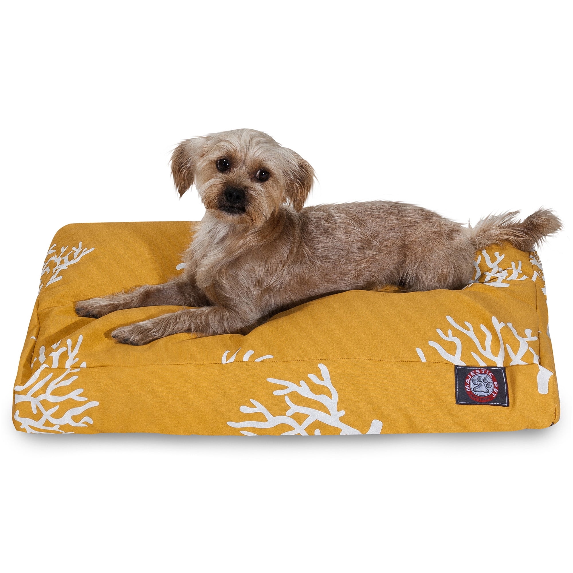 Majestic Pet | Coral Rectangle Pet Bed For Dogs, Removable Cover, Yellow, Small