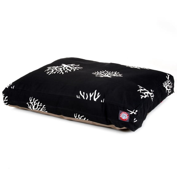 Majestic Pet | Coral Shredded Memory Foam Rectangle Pet Bed For Dogs, Removable Cover, Black, Large