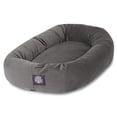thumbnail image 1 of Majestic Pet Faux Suede Bagel Pet Bed for Dogs, Calming Dog Bed Washable, Large, Gray, 1 of 5