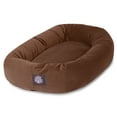 thumbnail image 1 of Majestic Pet Faux Suede Bagel Pet Bed for Dogs, Calming Dog Bed Washable, Large, Rust, 1 of 5