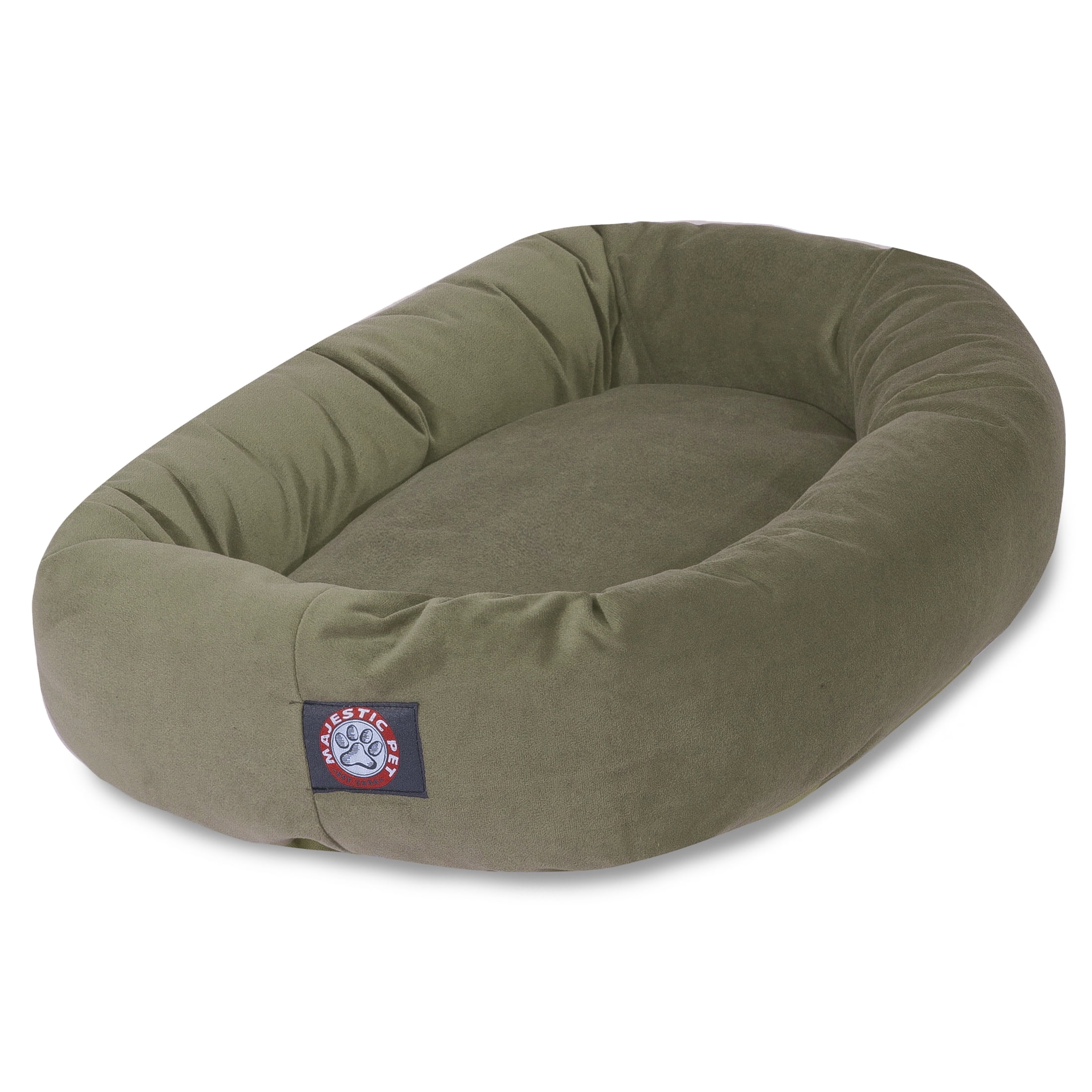 Majestic Pet Faux Suede Bagel Pet Bed for Dogs, Calming Dog Bed Washable, Medium, Navy Blue