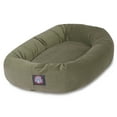 thumbnail image 1 of Majestic Pet Faux Suede Bagel Pet Bed for Dogs, Calming Dog Bed Washable, Large, Sage, 1 of 6