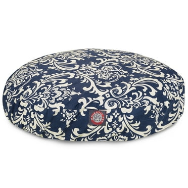 Majestic Pet | French Quarter Round Pet Bed For Dogs, Removable Cover, Navy Blue, Small