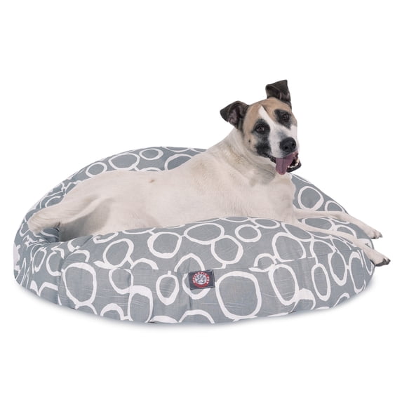 Majestic Pet Fusion Round Dog Bed Cotton Twill Removable Cover Gray Large 42 x 42 x 5