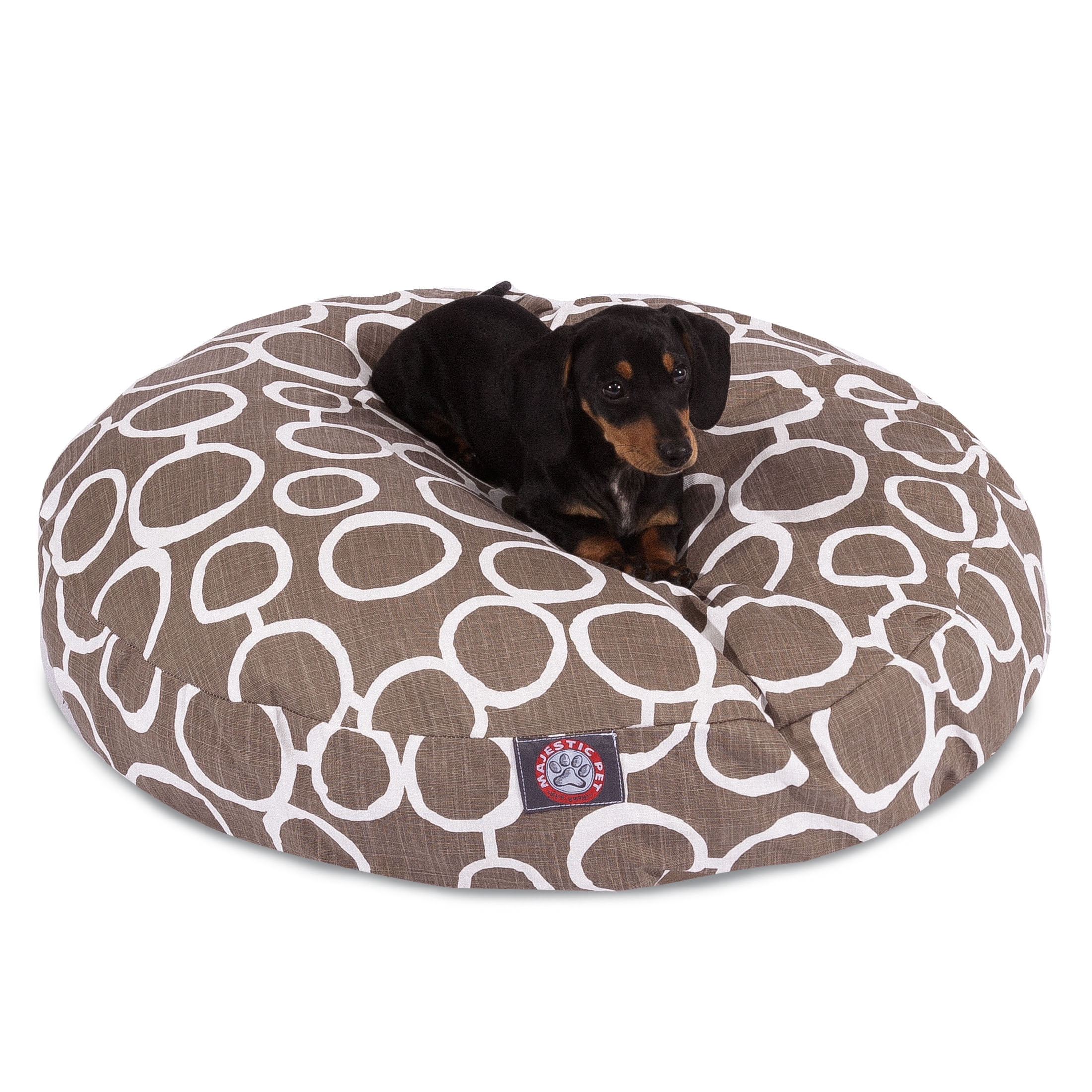 Majestic Pet Fusion Round Dog Bed Cotton Twill Removable Cover Mocha Small 30 x 30 x 4