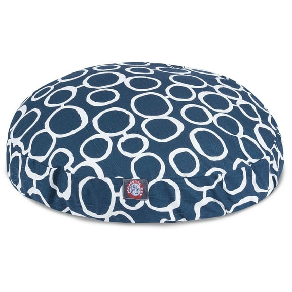 Majestic Pet Fusion Round Dog Bed Cotton Twill Removable Cover Navy Medium 36 x 36 x 5
