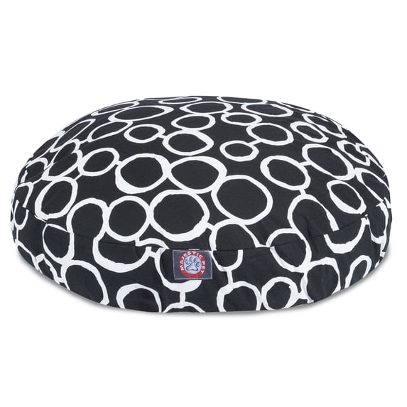 Majestic Pet Fusion Round Dog Bed Cotton Twill Removable Cover Black Large 42 x 42 x 5