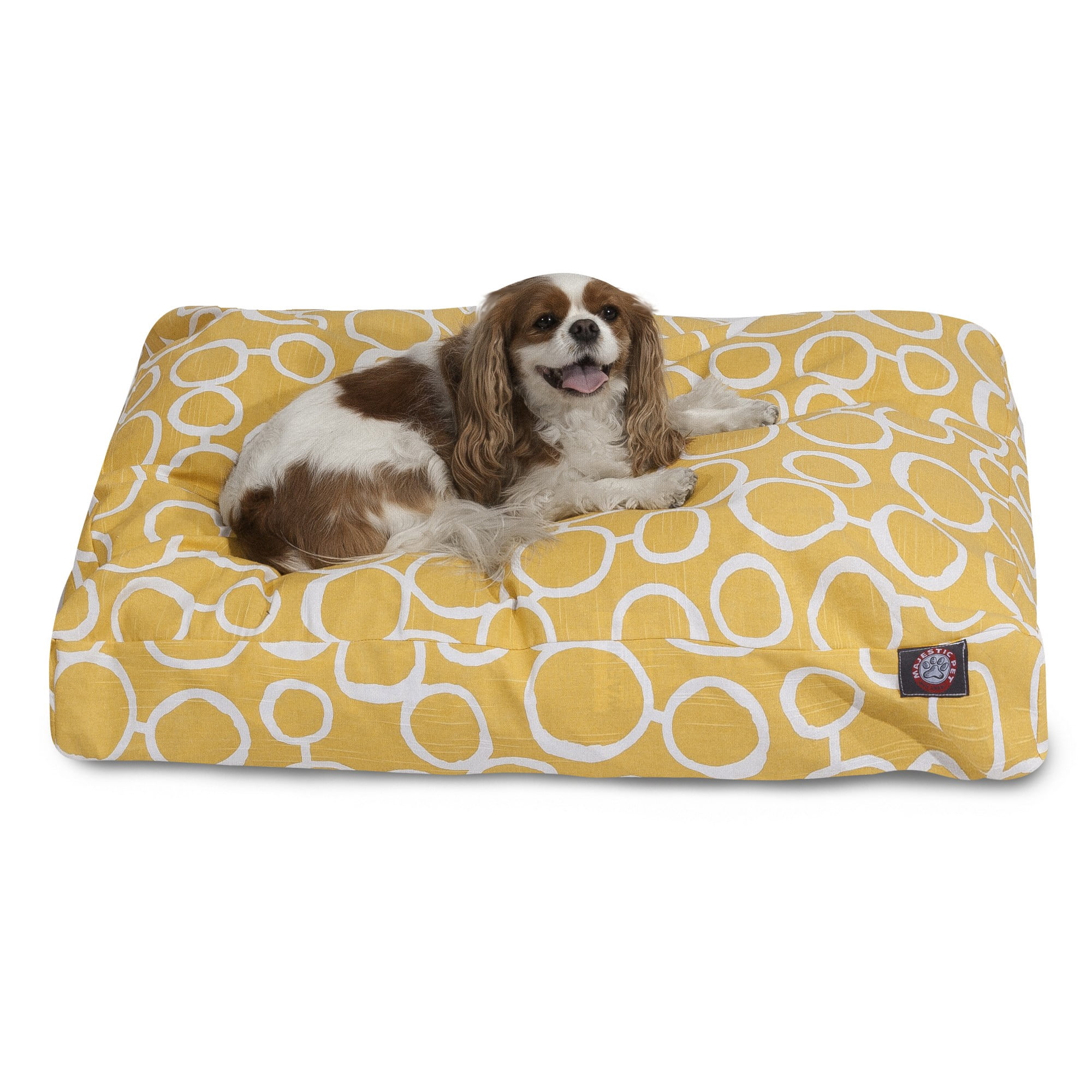 Majestic Pet | Fusion Shredded Memory Foam Rectangle Pet Bed For Dogs, Removable Cover, Yellow, Large