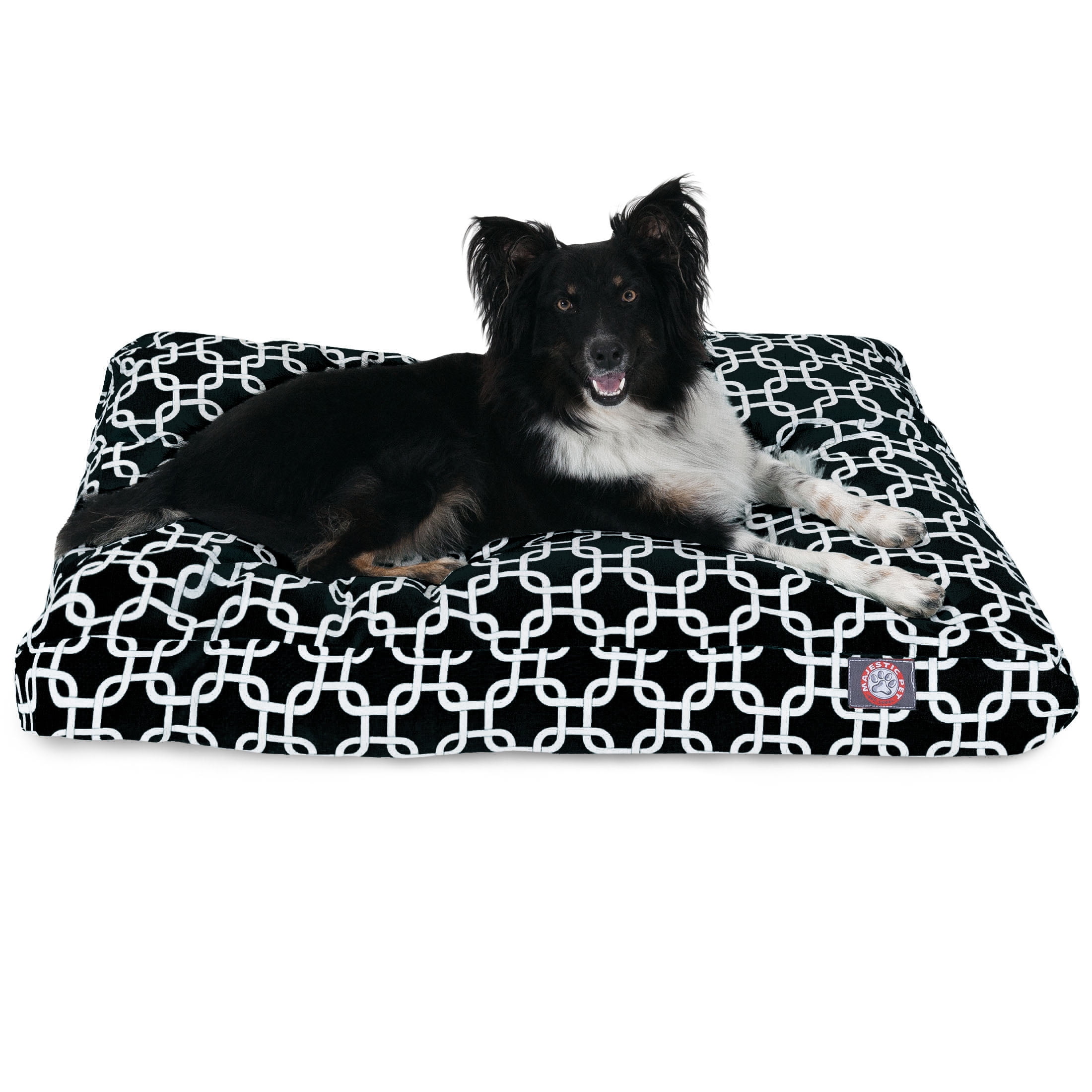 Majestic Pet | Links Rectangle Pet Bed For Dogs, Removable Cover, Black, Medium