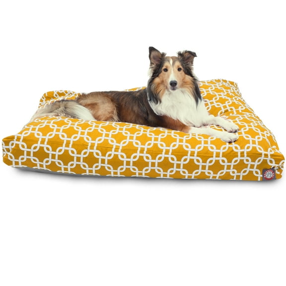 Majestic Pet | Links Rectangle Pet Bed For Dogs, Removable Cover, Yellow, Large