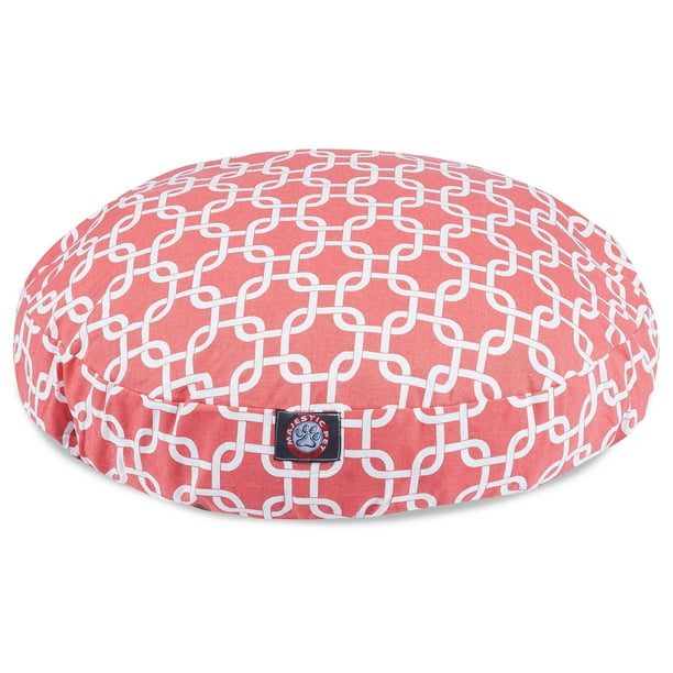 Majestic Pet | Links Round Pet Bed For Dogs, Removable Cover, Coral, Medium