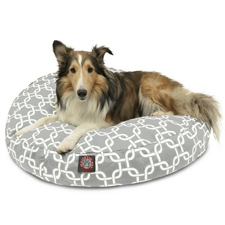 Majestic Pet | Links Round Pet Bed For Dogs, Removable Cover, Gray, Medium