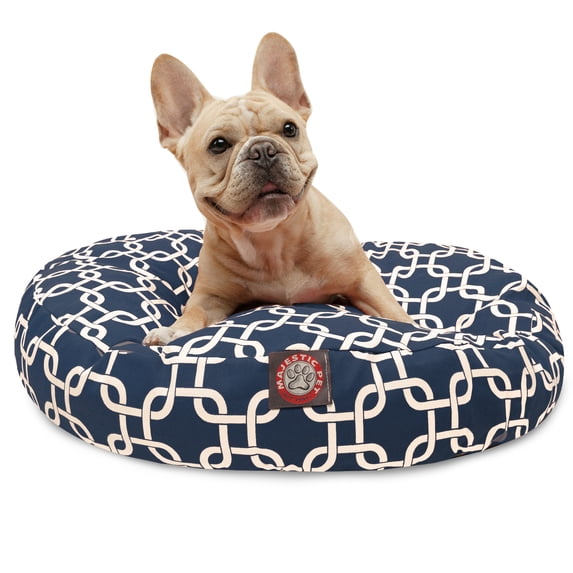 Majestic Pet | Links Round Pet Bed For Dogs, Removable Cover, Navy Blue, Small