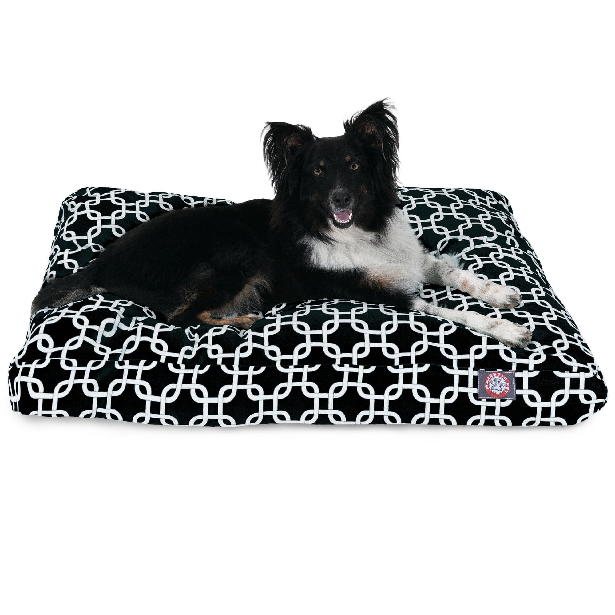 Majestic Pet | Links Shredded Memory Foam Rectangle Pet Bed For Dogs, Removable Cover, Black, Medium