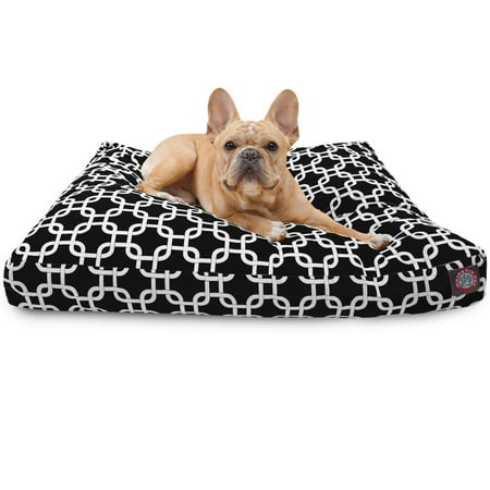 Majestic Pet | Links Shredded Memory Foam Rectangle Pet Bed For Dogs, Removable Cover, Black, Small